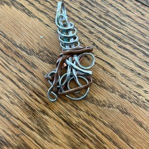 Californian artist pendant modern unique style cooper and silver pendant